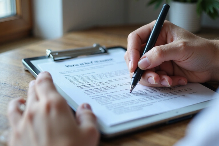 Mano che firma un contratto digitale su un tablet